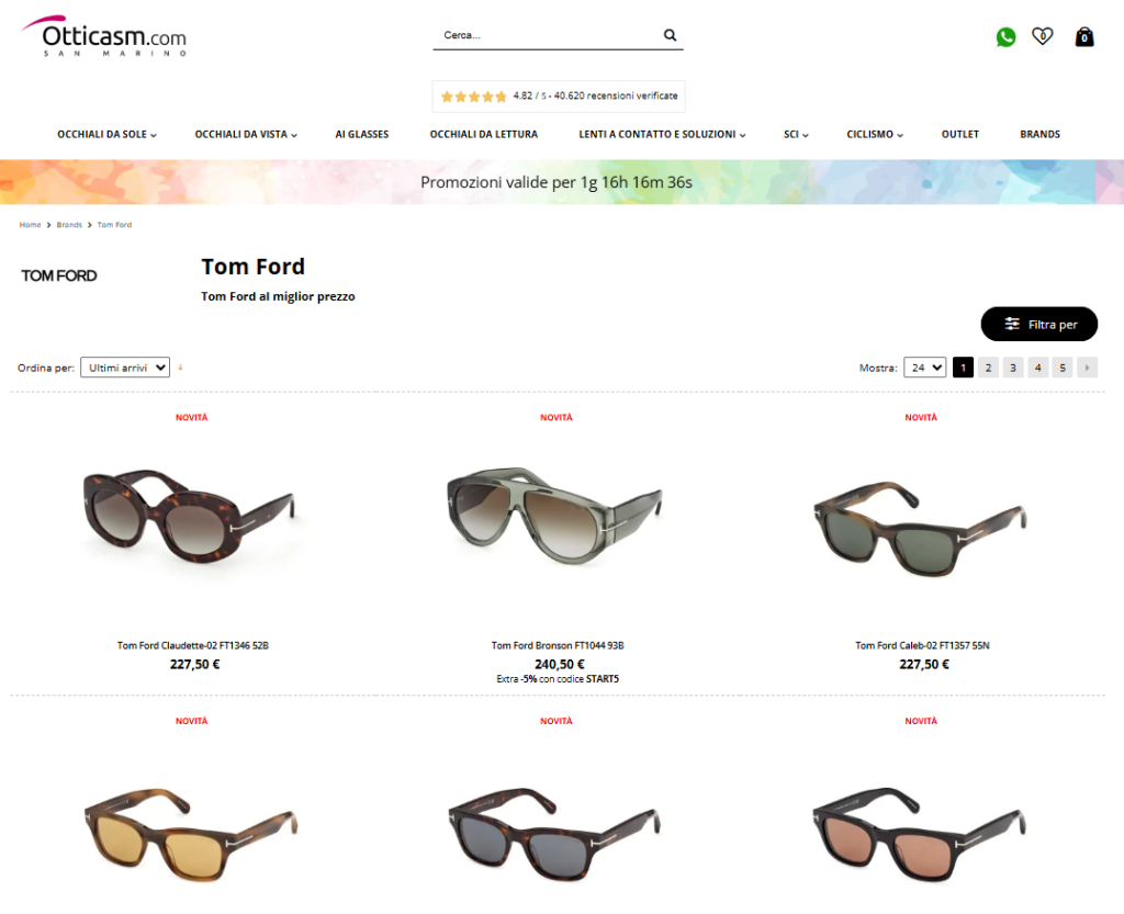 Occhiali Tom Ford Otticasm.com