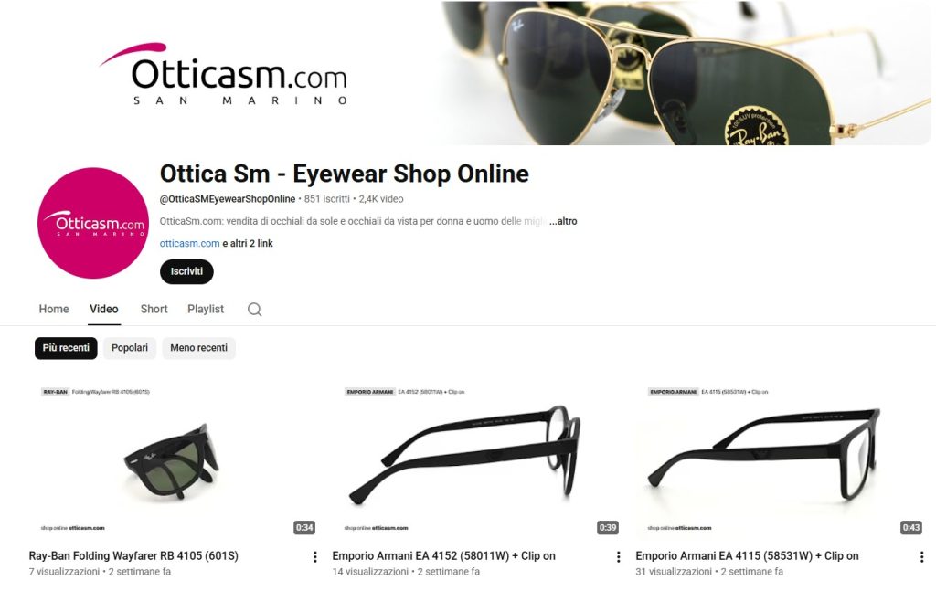 Youtube Ottica San Marino