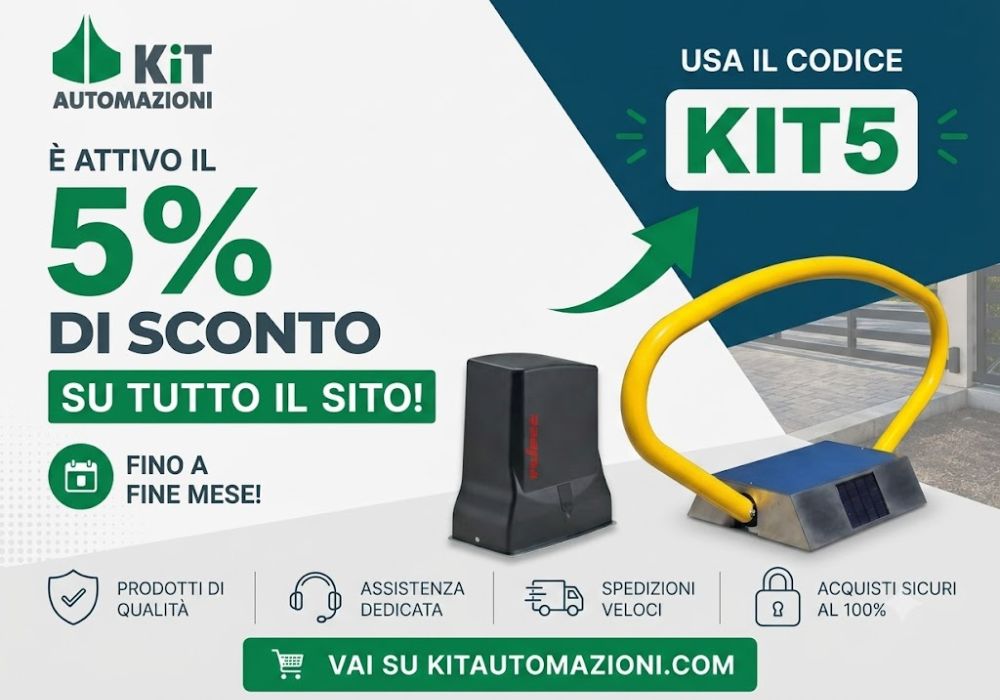Cancelli automatici e barriere su Kit Automazioni l'offerta segreta che scade il 30 giugno