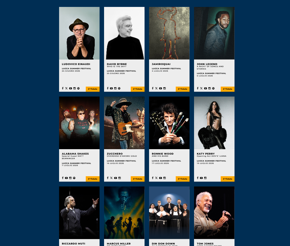Lucca Summer Festival 2026 grandi nomi della musica nella citta toscana
