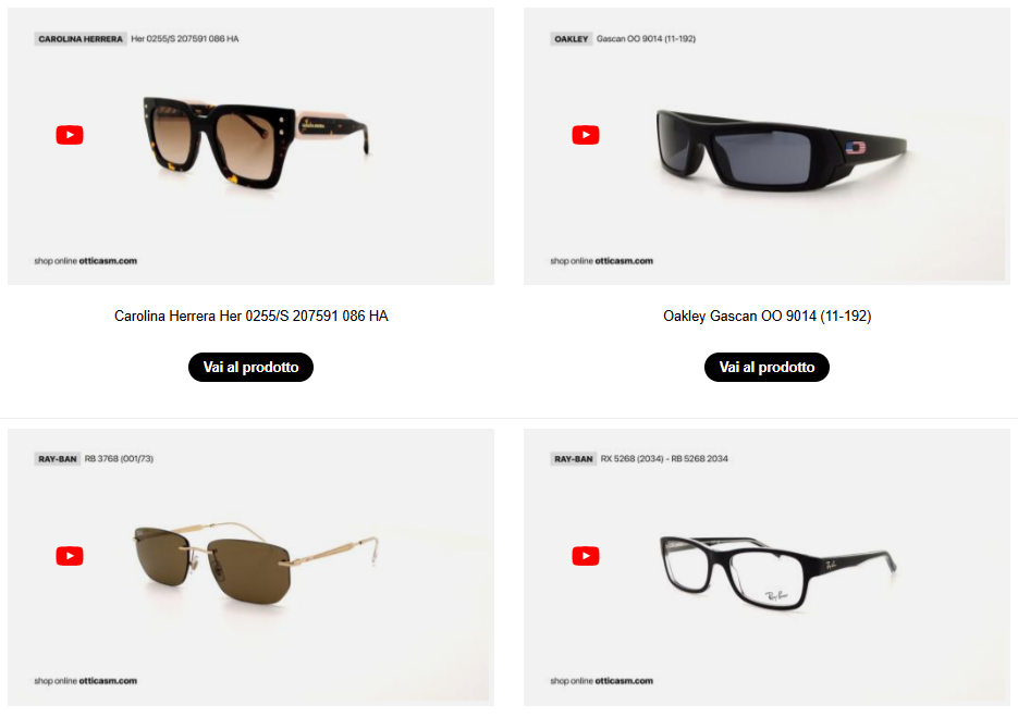 Nuovi video per occhiali disponibili oggi su OtticaSM