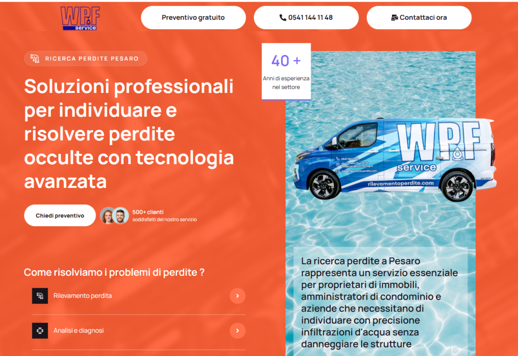 Ricerca perdite a Pesaro Urbino