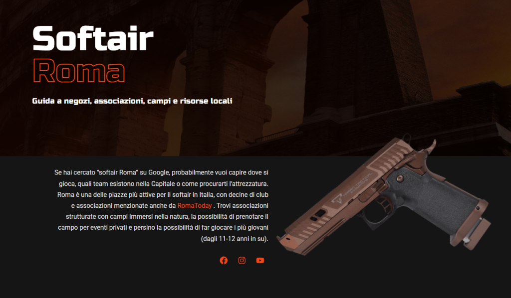 Softair a Roma dove giocare e dove comprare articoli softair