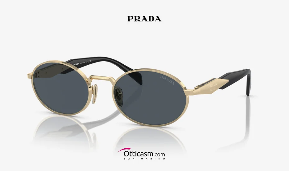 Occhiali da sole prada pr 65zs zvn09t ovale oro che conquista milano