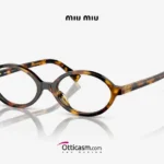 Occhiali ovali in acetato focus sul miu miu mu 01xv vau1o1
