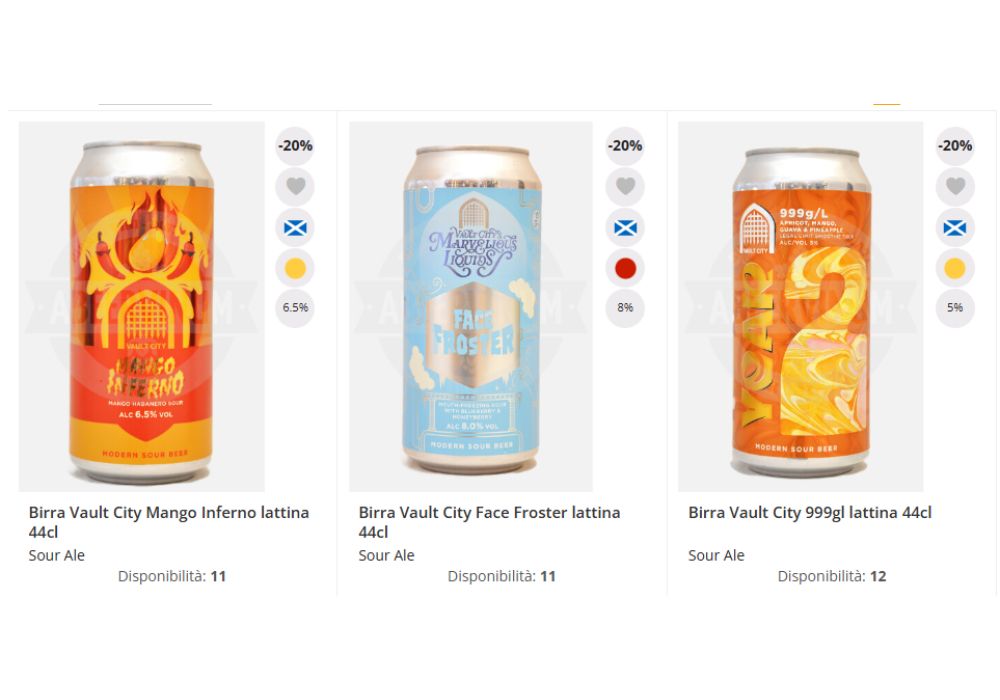 Birra artigianale Vault City acquista le novita Fruited Sour online