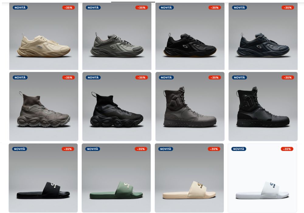 Nuovi arrivi scarpe Oakley ciabatte, sneakers e anfibi
