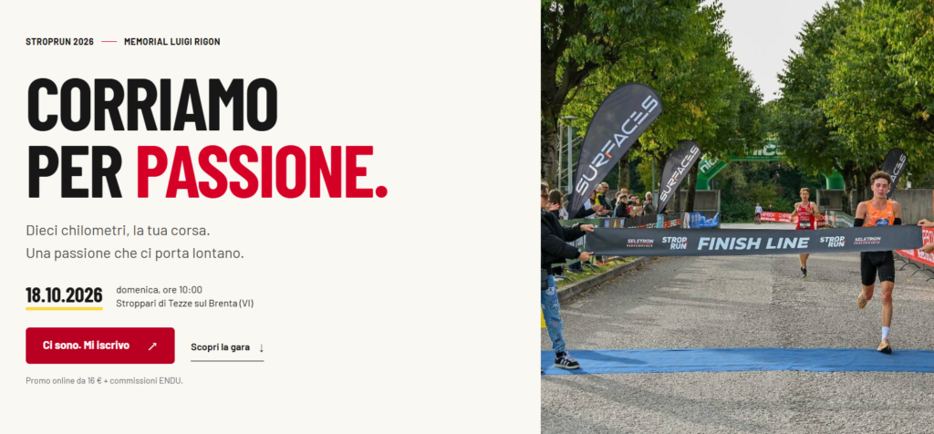 Stroprun 2026: iscrizioni e info sulla corsa benefica a Tezze sul Brenta